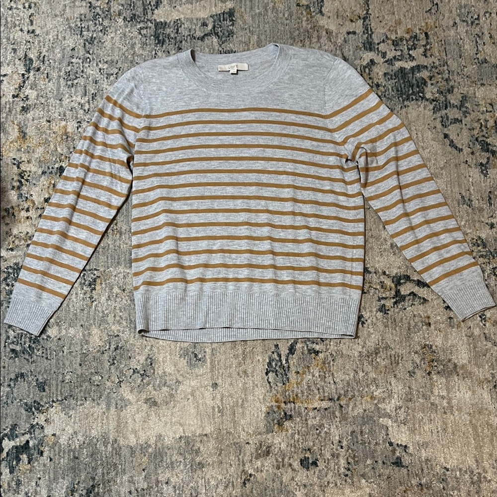 NWT SZ XL Loft Stripped Crew Sweater